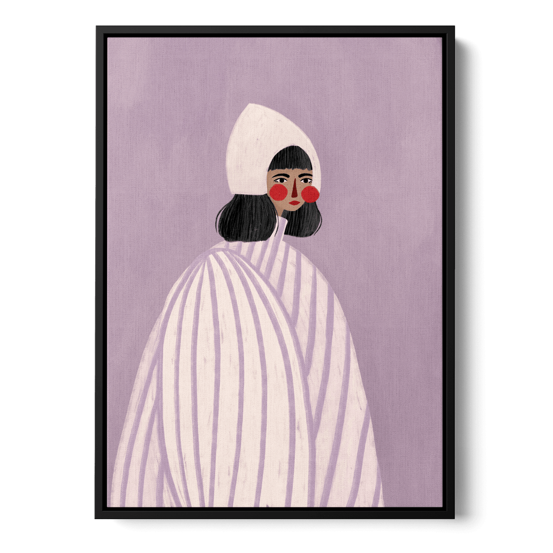 Woman With White Hat Canvas