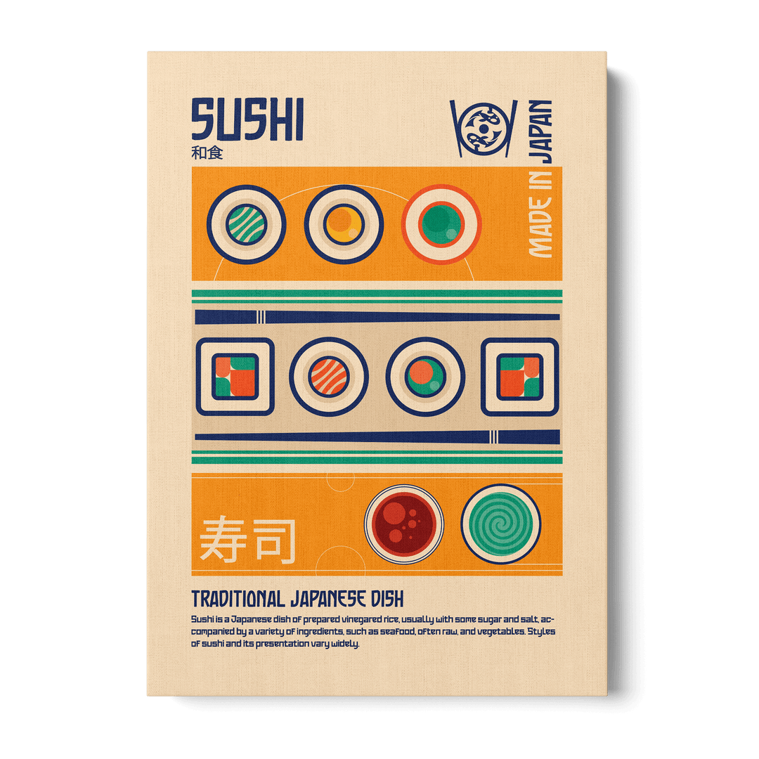 Sushi Japanese Food Canvas