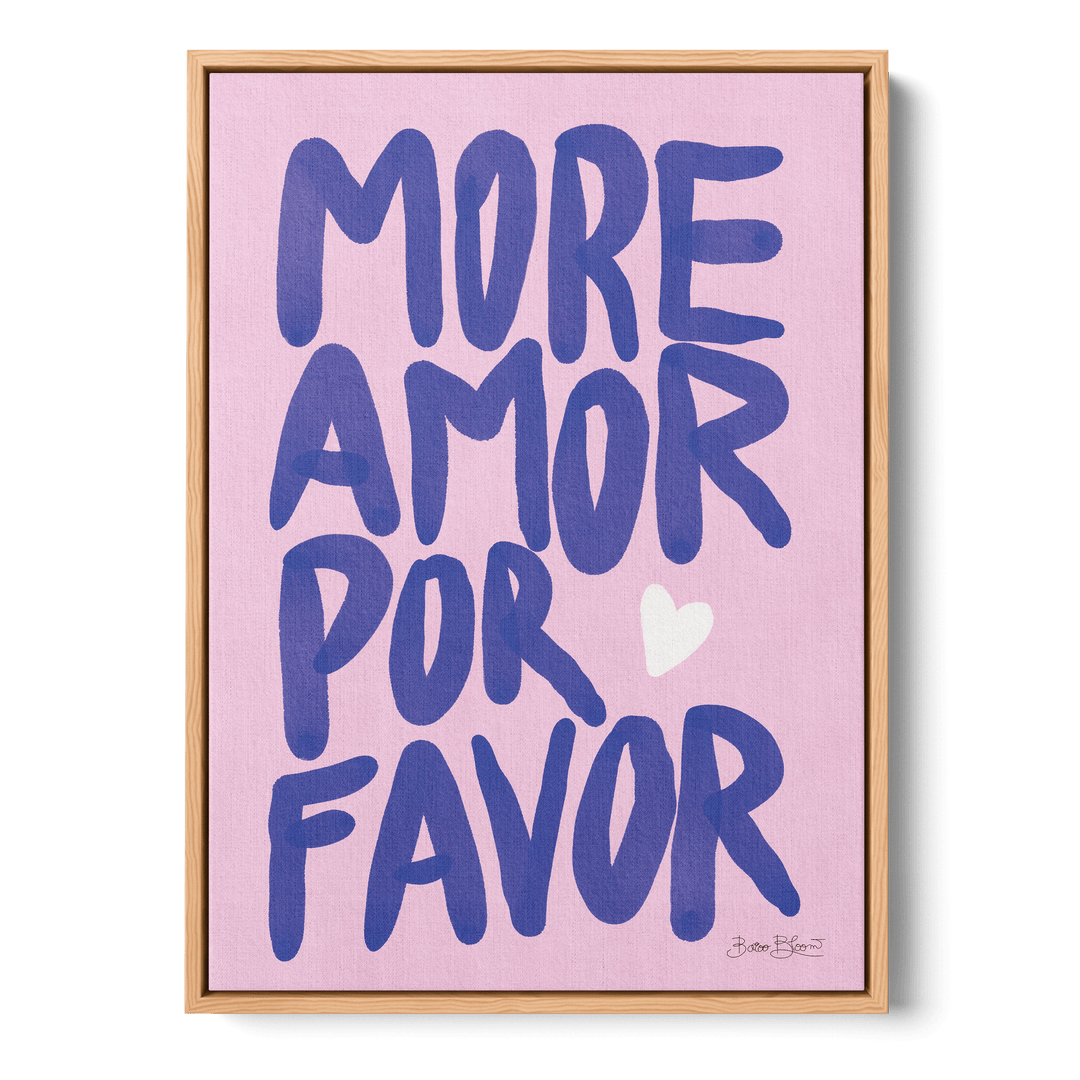 More Amor Por Favor Blue Canvas