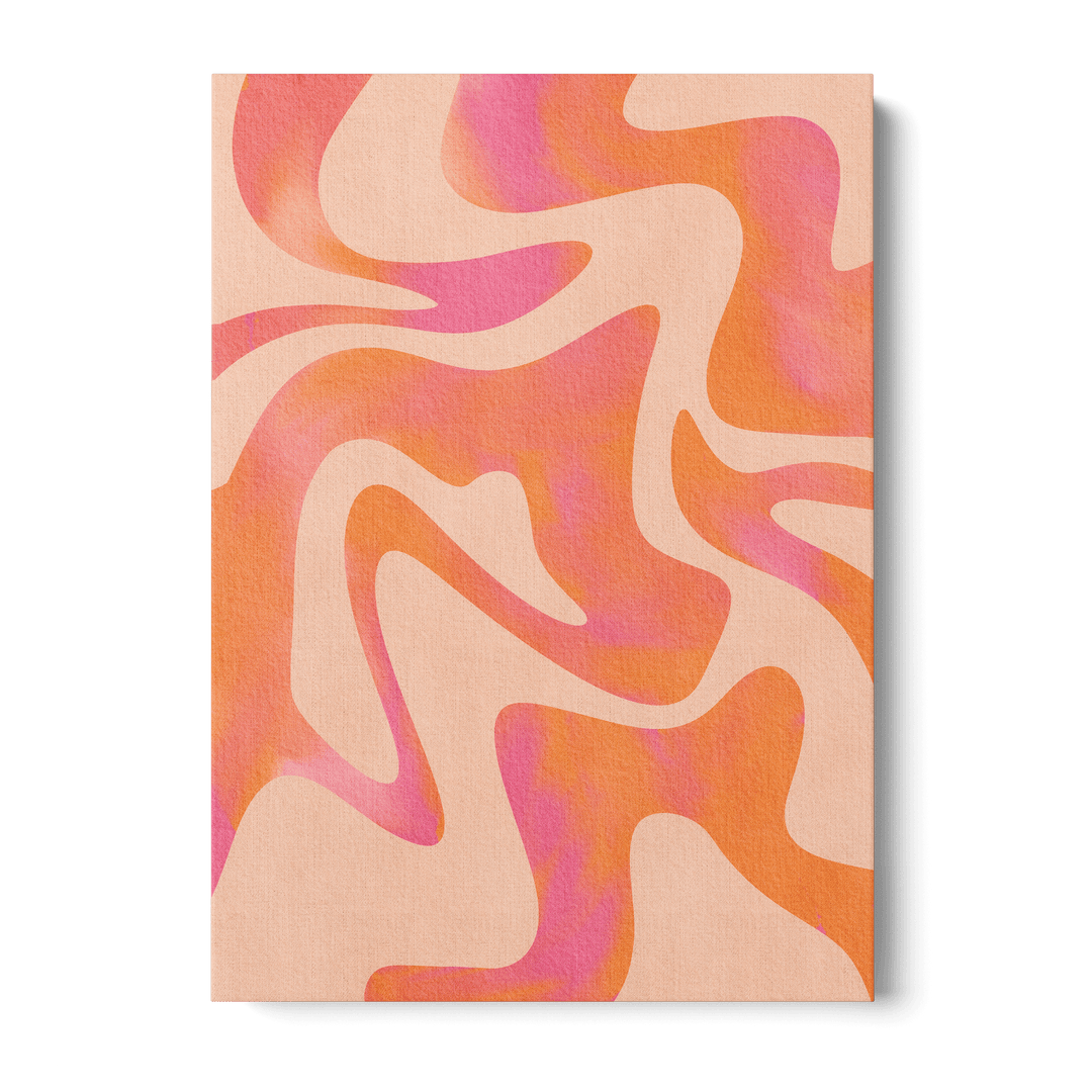 Abstract Wave Peach Fuzz Canvas