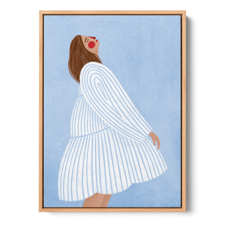 Woman With Blue Stripes Canvas
