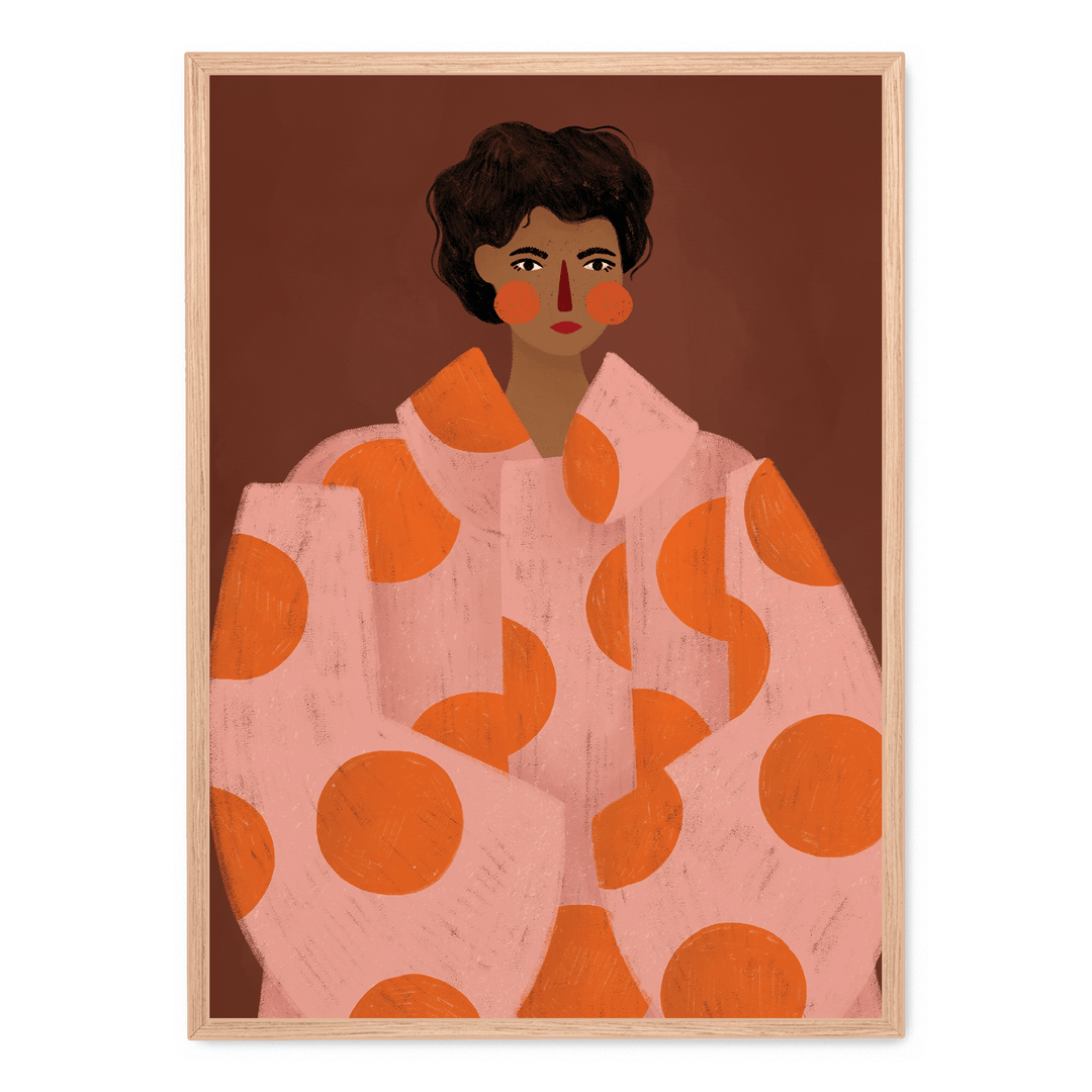Woman With Orange Dots