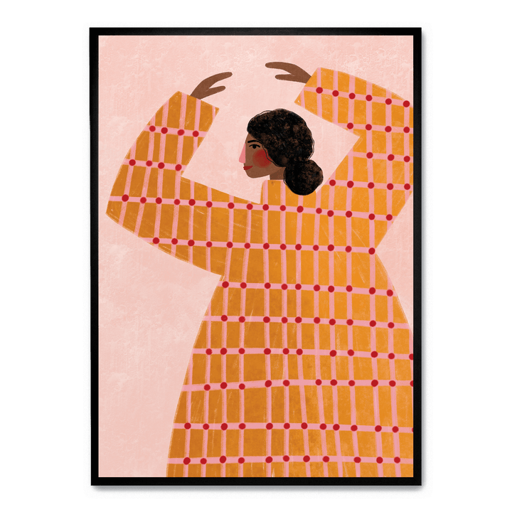 Woman With Checked Dress