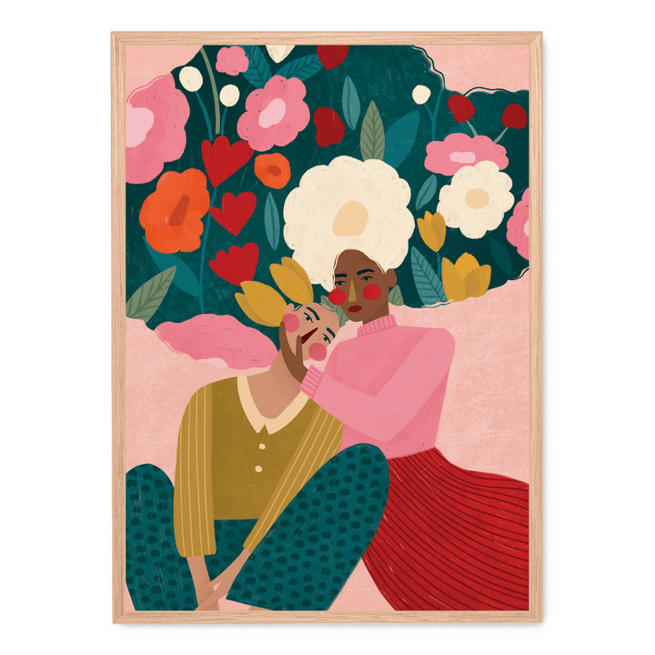 Couple In Floral Embrace