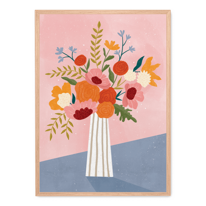 Line Vase With Flowers