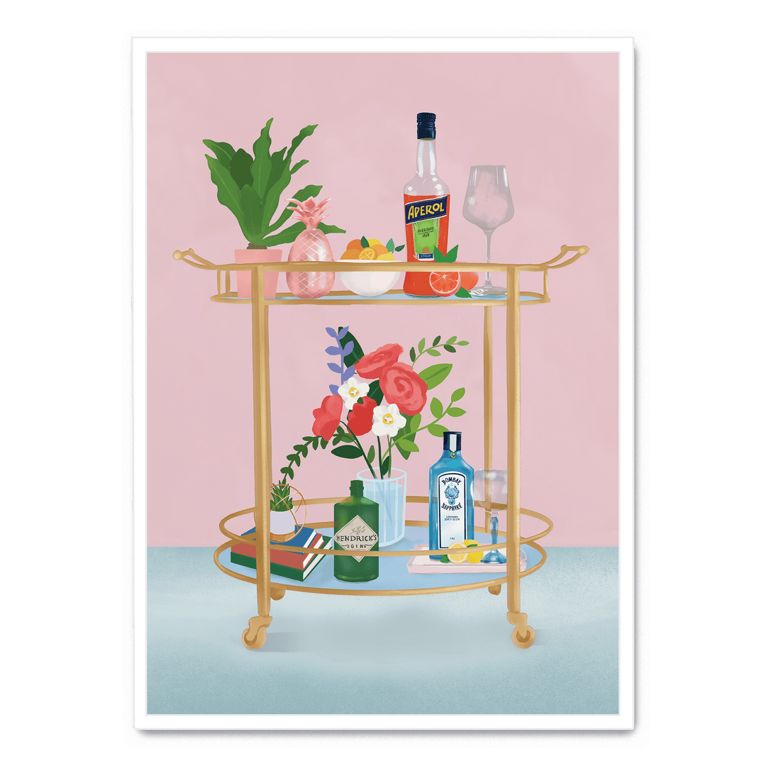 Colorful Cocktail Cart