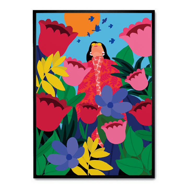 Woman In Flower Garden