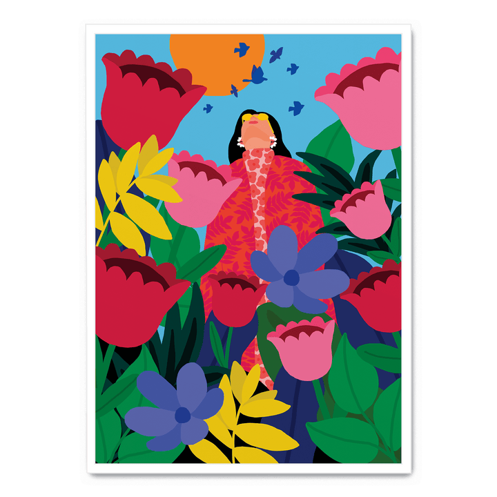 Woman In Flower Garden