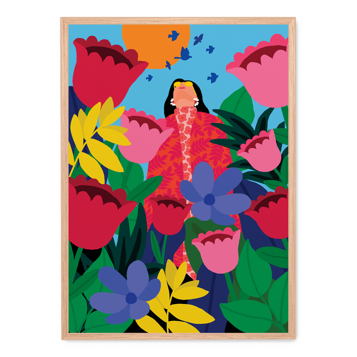 Woman In Flower Garden