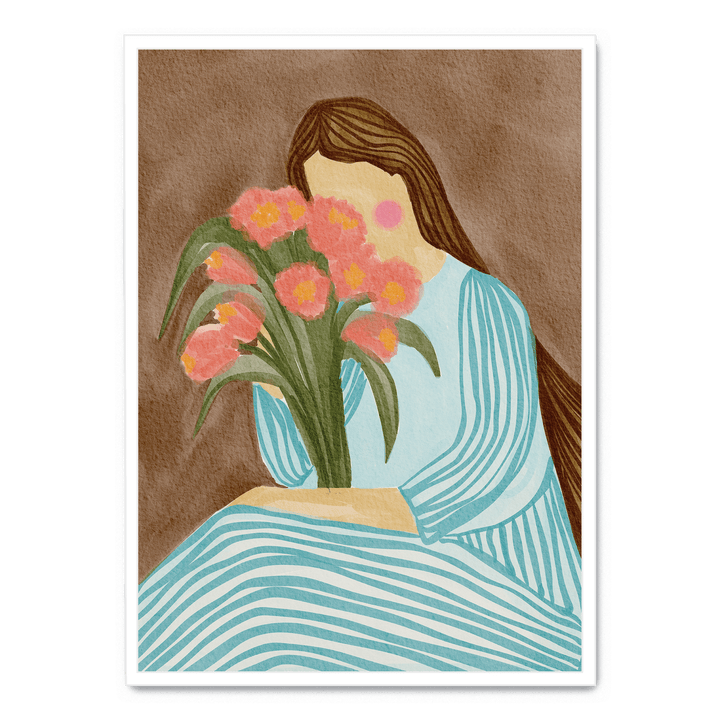 Shy Woman Pink Tulips