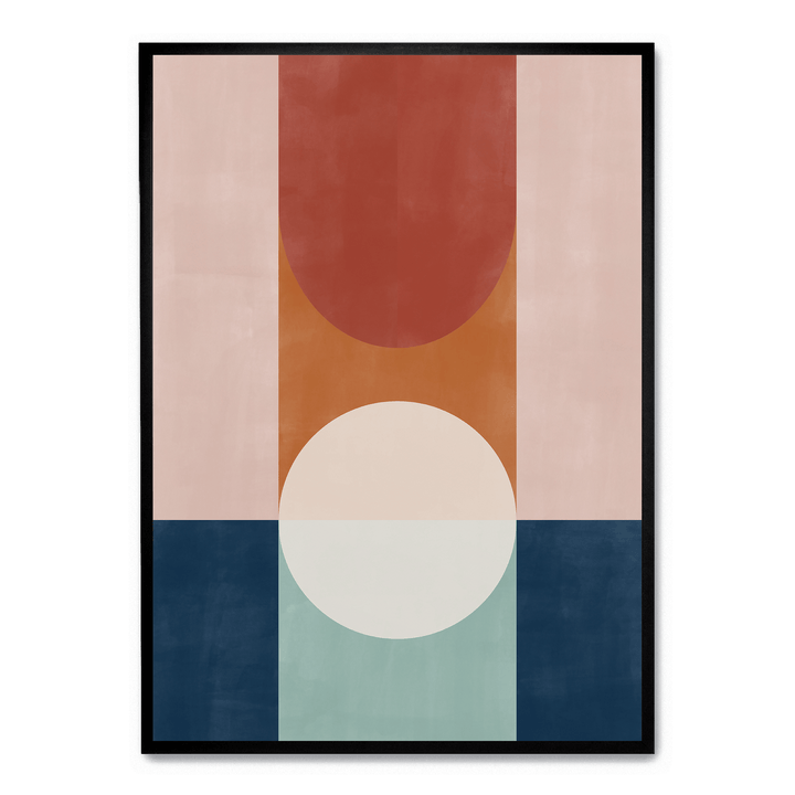 Blue And Rust Geometric No. 3