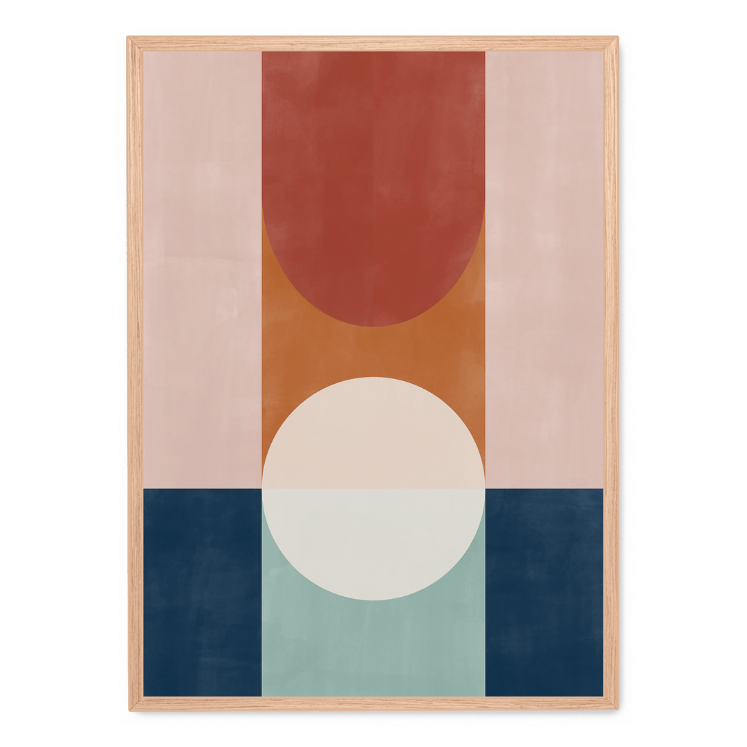 Blue And Rust Geometric No. 3