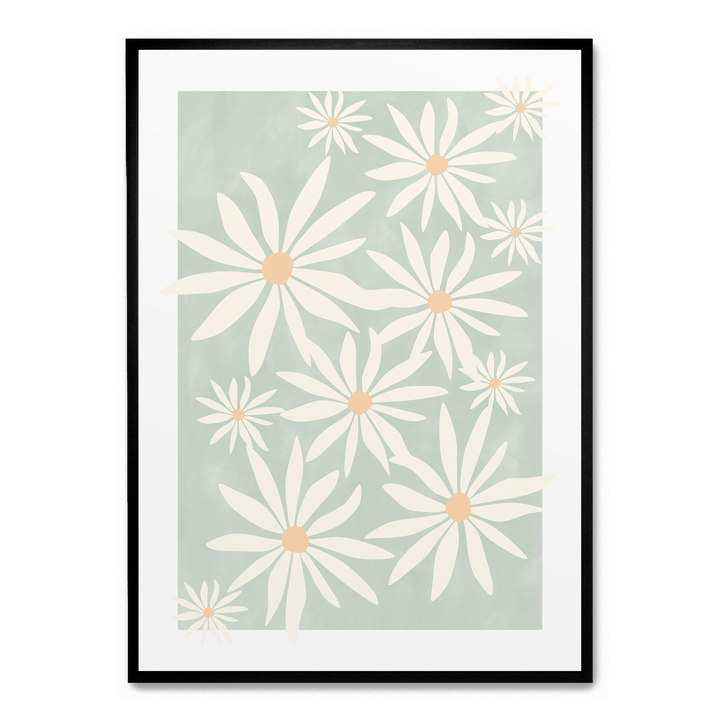 Green Abstract Flowers