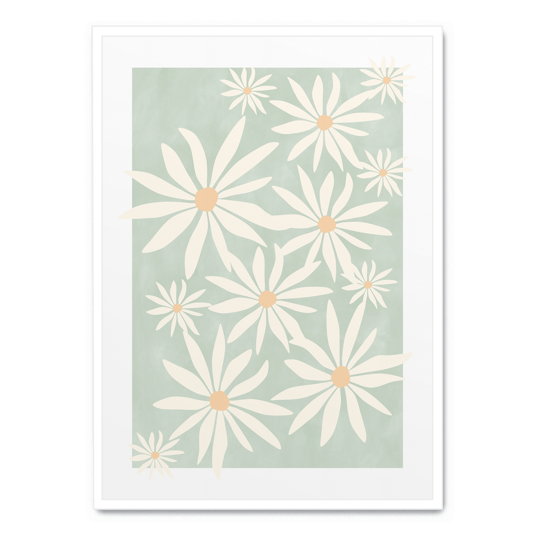 Green Abstract Flowers