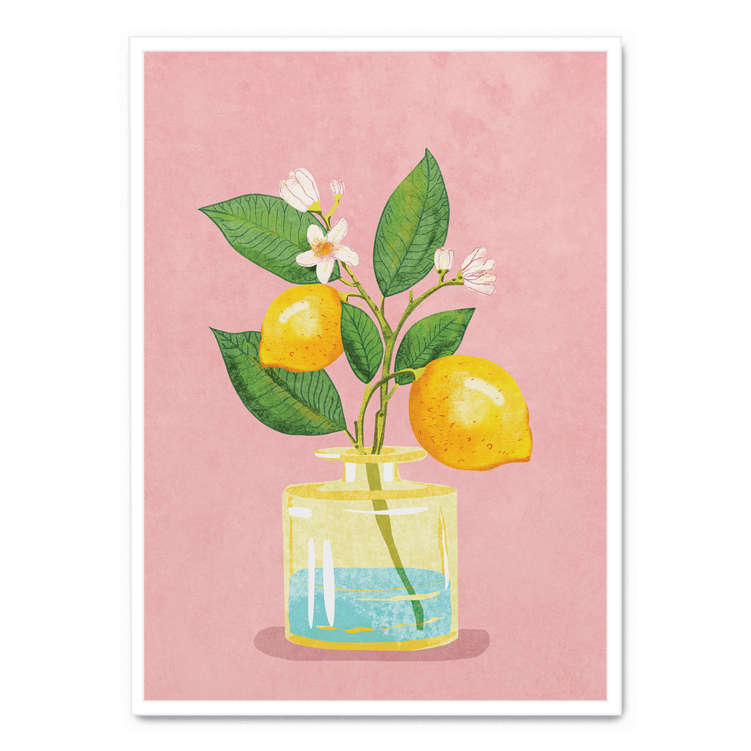 Lemon Bunch In Vase