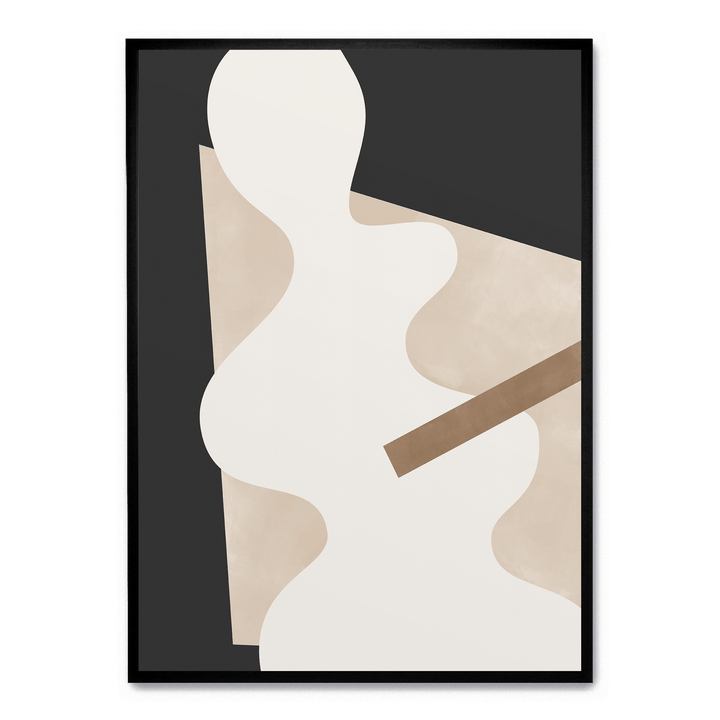 Beige Graphic Curves