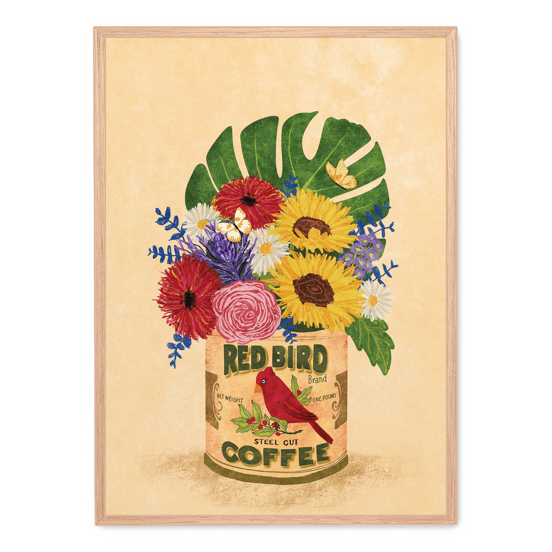 Flowers Vintage Coffee Can