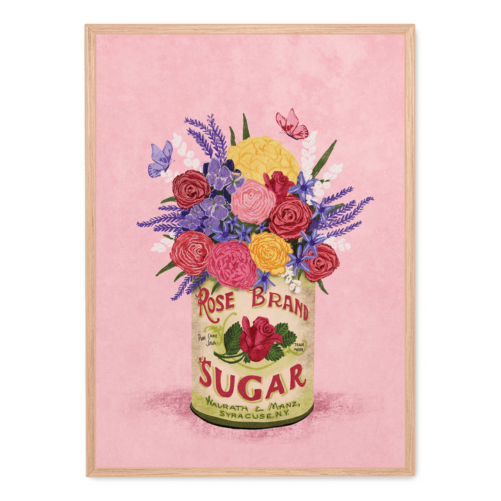 Flowers Vintage Sugar Can