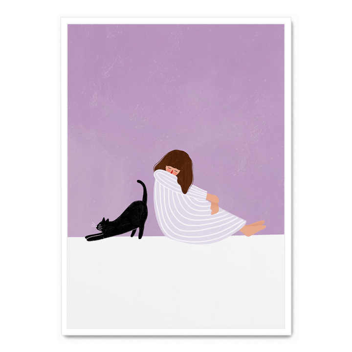 Girl And Cat