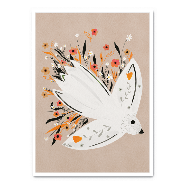 Bird In Flowers Beige