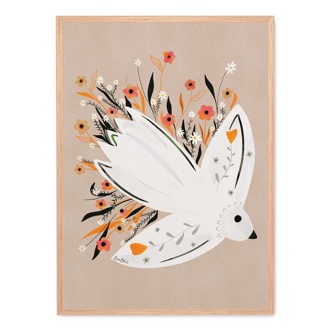 Bird In Flowers Beige