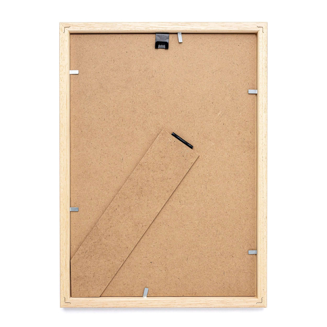 Bagside af egetræsramme i størrelse A4 fra Postera