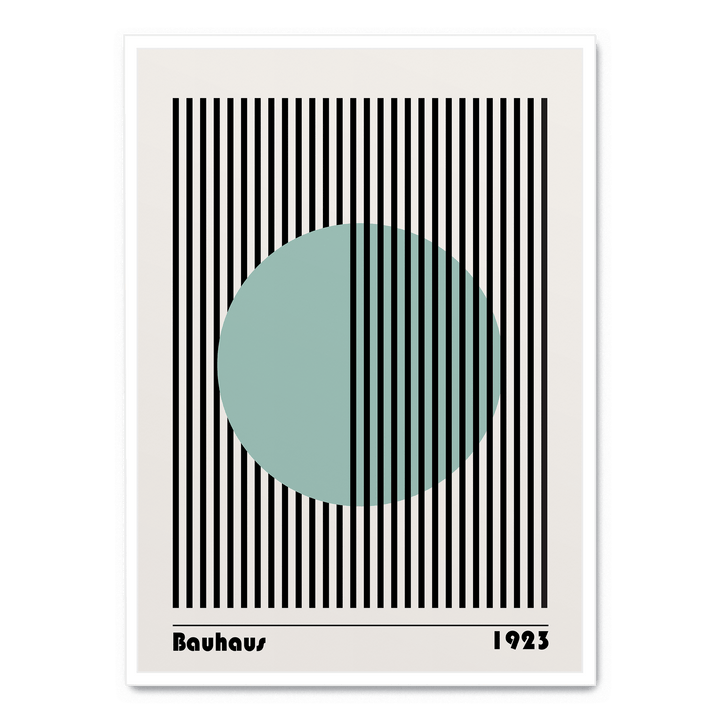 Bauhaus Blue Circle With Lines