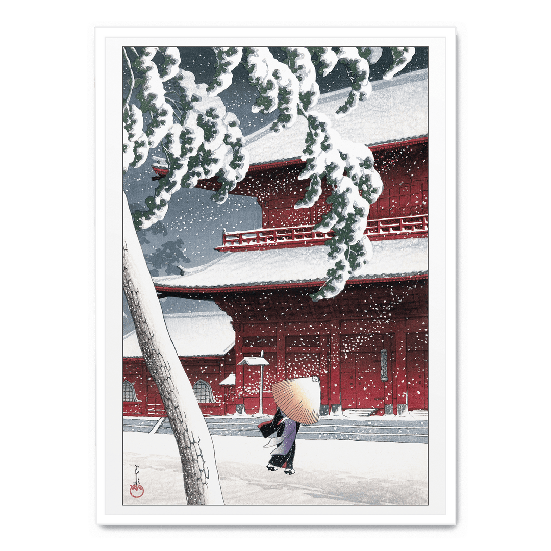 Hasui Kawase - Zojo Temple In Snow