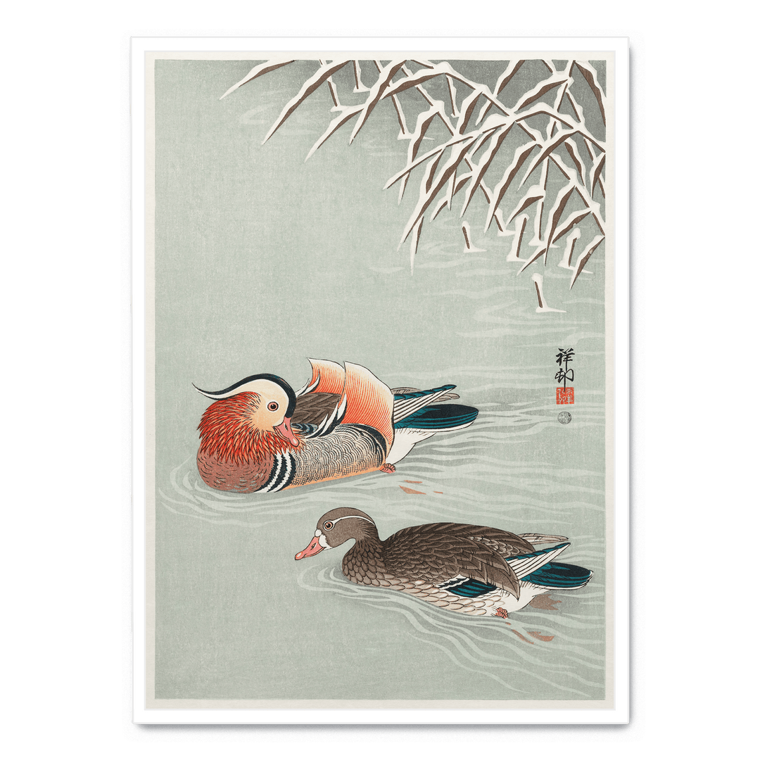 Ohara Koson - Mandarin Ducks In Snow