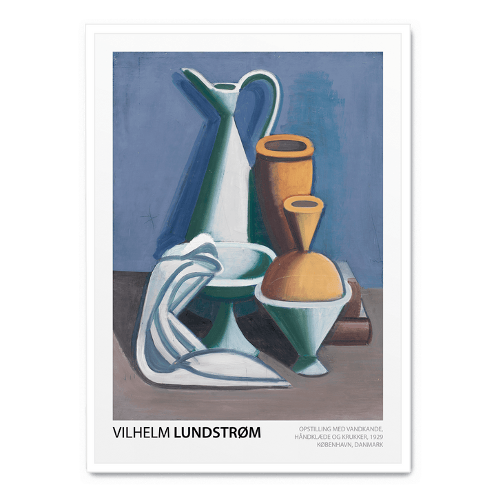 Opstilling Med Vandkande, Håndklæde Og Krukker