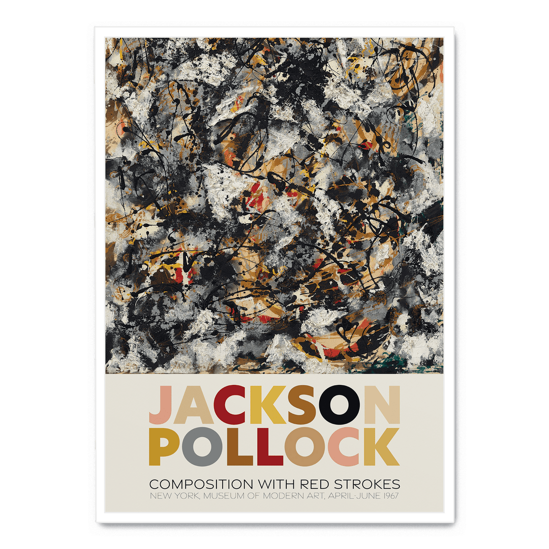 Composition With Red Strokes