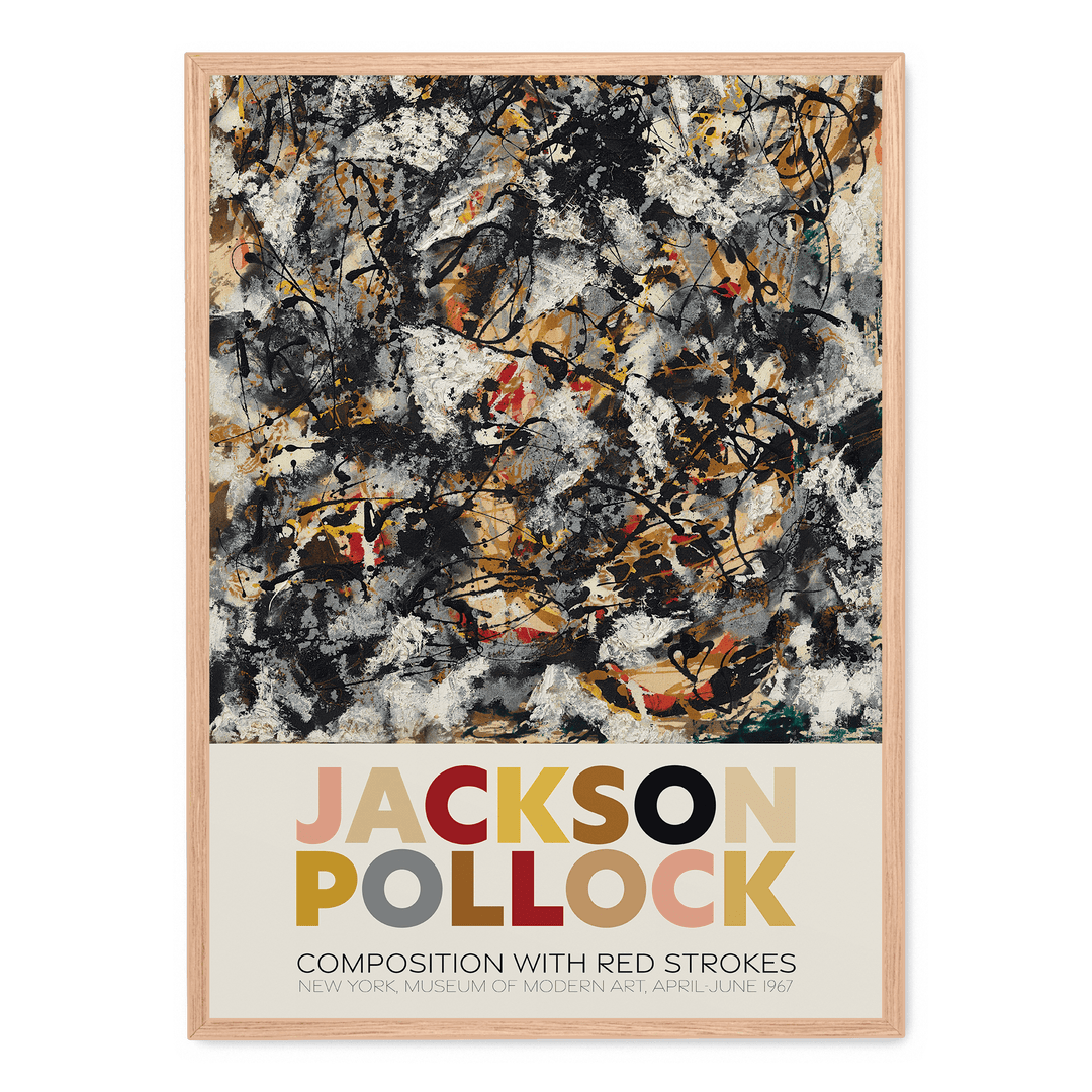 Composition With Red Strokes