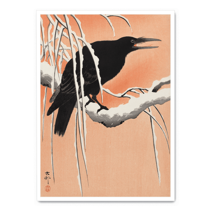 Crow On Snowy Branch