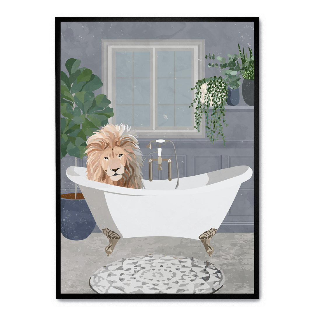 Lion Takes A Bath